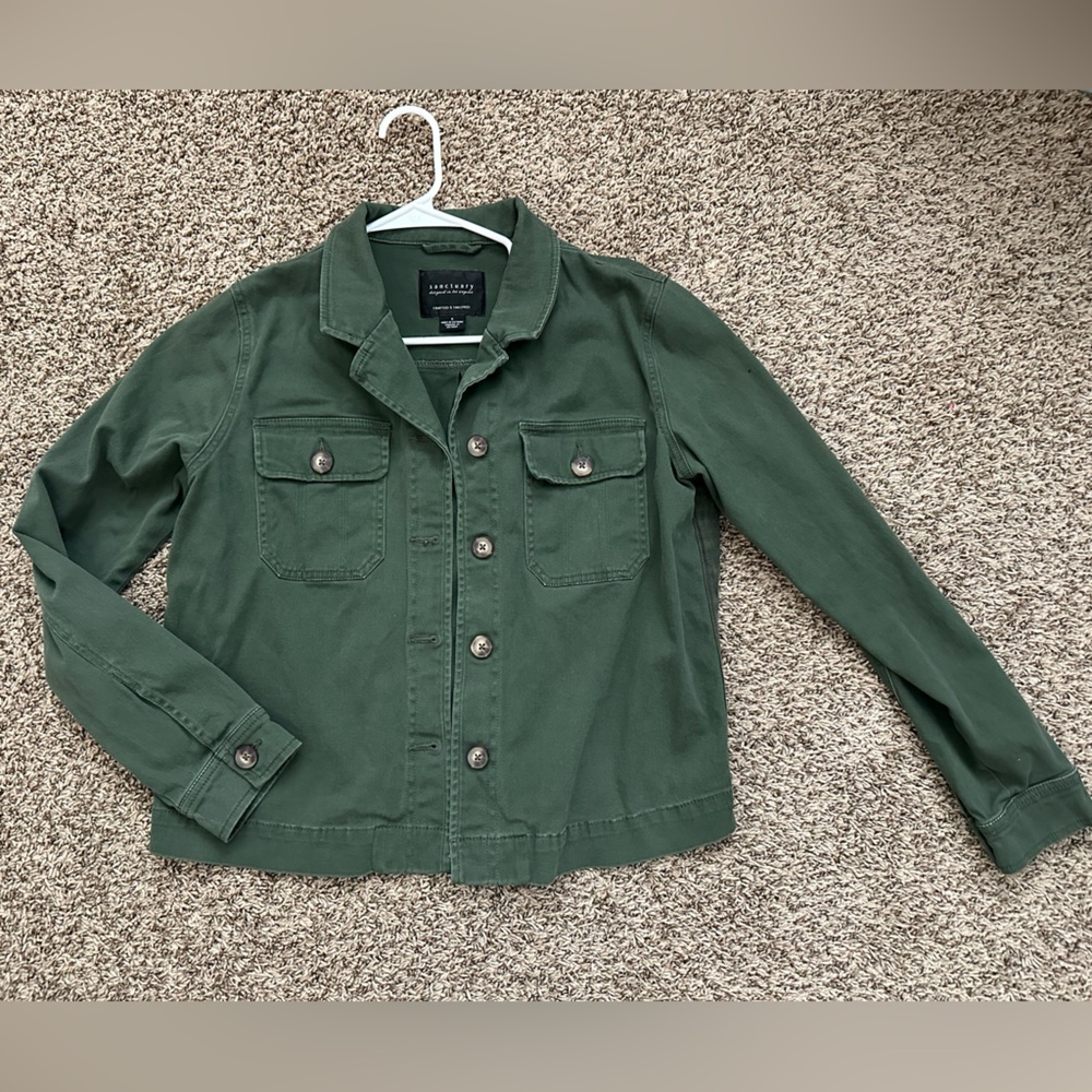 Sanctuary Olive Button-Up Jacket - image 1